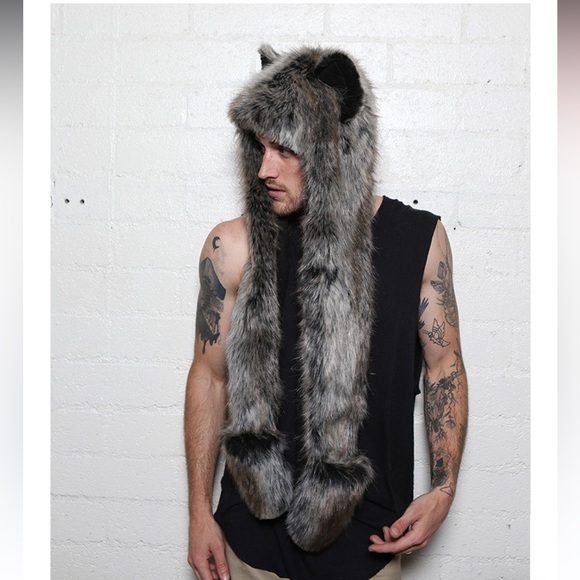 SpiritHoods Accessories - SpiritHoods Gray Wolf Faux Fur Hat